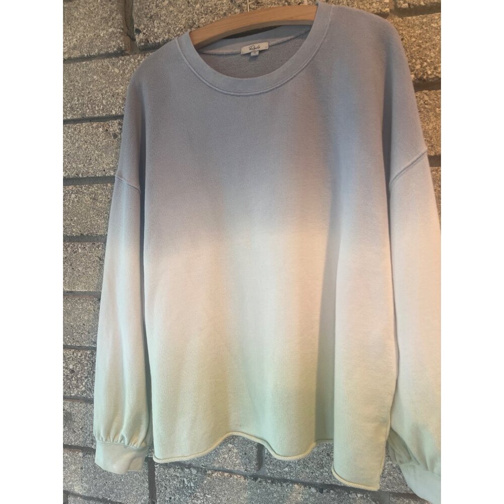 Rails Womens Gradient Crewneck Sweatshirt M Cotton Blend Blue & Cream Long Sleev - Picture 3 of 7